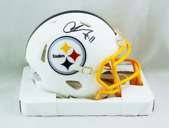 Chase Claypool Autographed Pittsburgh Steelers Flat White Mini Helmet - Beckett W Auth *Black