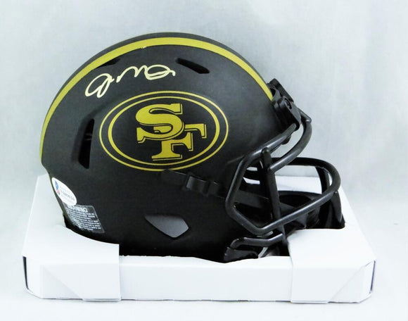 Joe Montana Autographed San Francisco 49ers Eclipse Speed Mini Helmet - Beckett W Auth *Gold