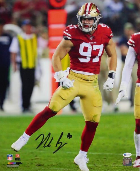 Nick Bosa Autographed San Francisco 49ers 16x20 Flexing PF Photo- Beck –  The Jersey Source