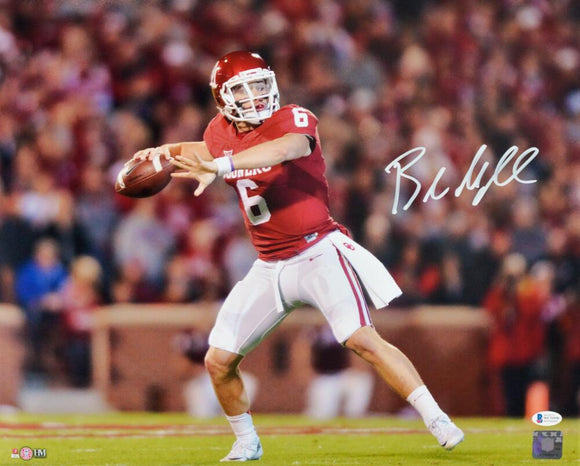 Baker Mayfield Autographed Oklahoma Sooners 16x20 HM Passing Photo - Beckett W Auth *White