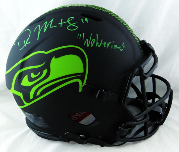 DK Metcalf Autographed Seattle Seahawks F/S Eclipse Authentic Helmet w/ Insc - Beckett W Auth *Green