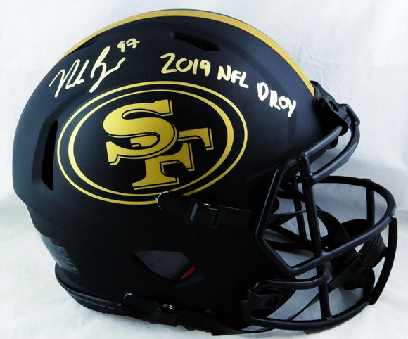 Nick Bosa Autographed San Francisco 49ers F/S Eclipse Speed Authentic Helmet w/ Insc - Beckett W *Gold