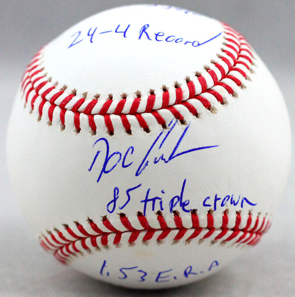 Doc Gooden Autographed Rawlings OML Baseball w/ STAT 2 - JSA W Auth *Blue
