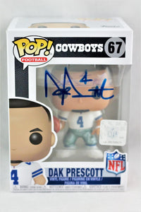 Dak Prescott Autographed Dallas Cowboys Funko Pop White Jersey Figurine 67- Beckett W *Blue