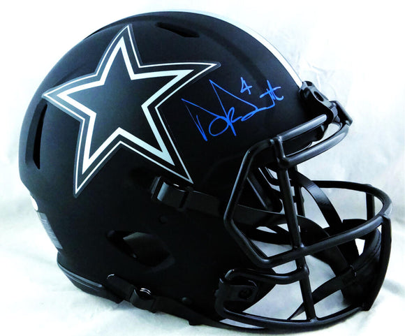 Dak Prescott Autographed Cowboys F/S Eclipse Speed Authentic Helmet - Beckett Auth *Blue Image 1