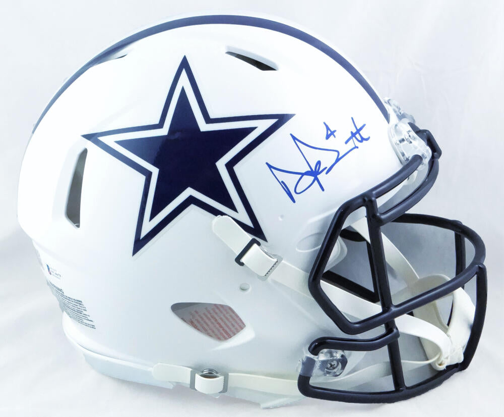 Dak Prescott Autographed Cowboys F/S Flat White Speed Authentic Helmet –  The Jersey Source