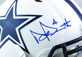 Dak Prescott Autographed Cowboys F/S Flat White Speed Authentic Helmet - Beckett W *Blue Image 2