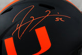 Ray Lewis Autographed Miami Hurricanes F/S Eclipse Speed Helmet - Beckett W Auth *Orange