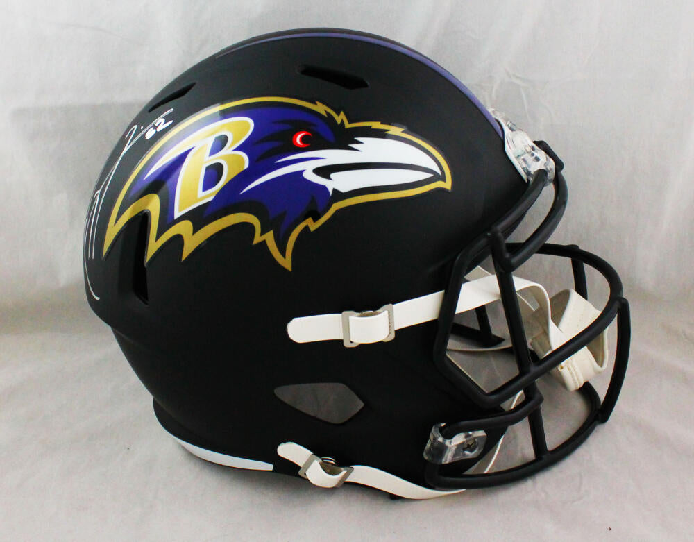 Ray Lewis Signed Helmet F S Flat White Speed Beckett W Auth