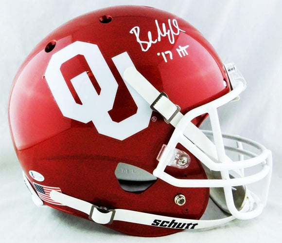 Baker Mayfield Autographed Oklahoma Sooners F/S Schutt Helmet - Beckett W Auth