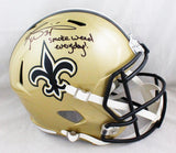 Ricky Williams Autographed New Orleans Saints F/S Speed Helmet w/SWED - Beckett W Auth *Black