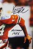 Vinny Testaverde Autographed Miami Hurricanes 8x10 Running FP Photo w/ Heisman - JSA W Auth *Black