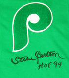 Steve Carlton Signed Phillies Green Majestic Jersey w/ HOF 94- JSA W Auth *Front