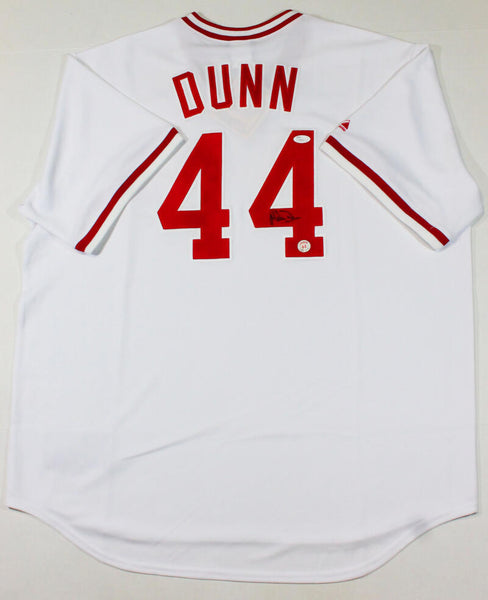 Adam Dunn Autographed Cincinnati Reds White Cooperstown Jersey- JSA Au –  The Jersey Source