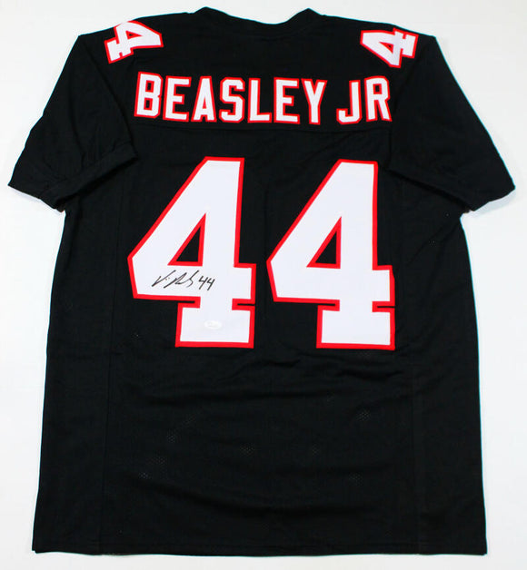 Vic Beasley Jr Autographed Black Pro Style Jersey- JSA W Auth *L4