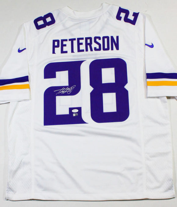 Adrian Peterson Signed Minnesota Vikings NFL Nike Authentic White Jersey- JSA W Auth