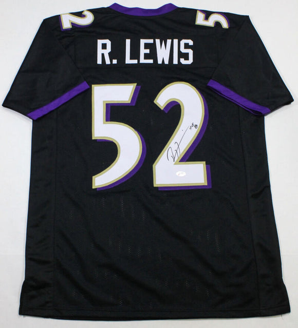 Ray Lewis Autographed Black Pro Style Jersey w/HOF - Beckett W Auth *2