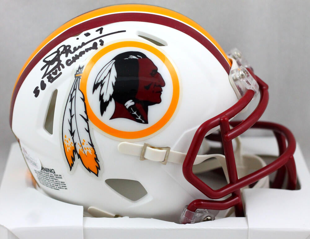 Theismann Rypien Williams SB Champs Autographed Redskins Flat