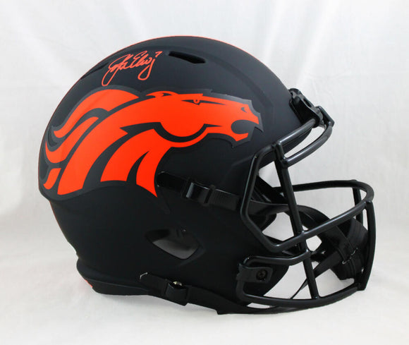John Elway Autographed Denver Broncos F/S Eclipse Speed Helmet - Beckett W Auth *Orange Image 1