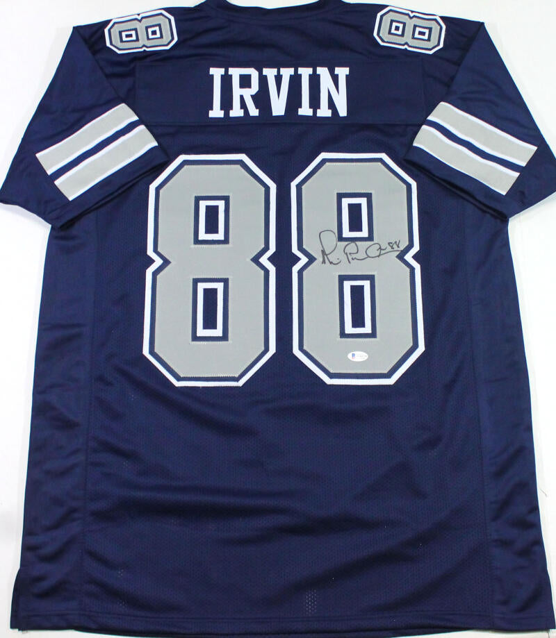 Michael Irvin Autographed Blue Pro Style Jersey w/ White Num- Beckett – The  Jersey Source