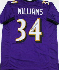 Ricky Williams Autographed Purple Pro Style Jersey - Beckett W Auth *4
