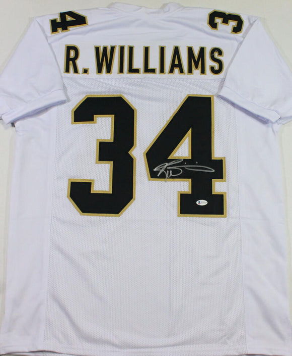 Ricky Williams Autographed White Pro Style Jersey - Beckett W Auth *4