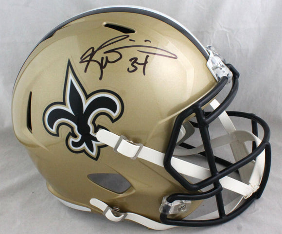 Ricky Williams Autographed New Orleans Saints F/S Speed Helmet - Beckett W Auth *Black
