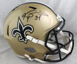 Ricky Williams Autographed New Orleans Saints F/S Speed Helmet - Beckett W Auth *Black