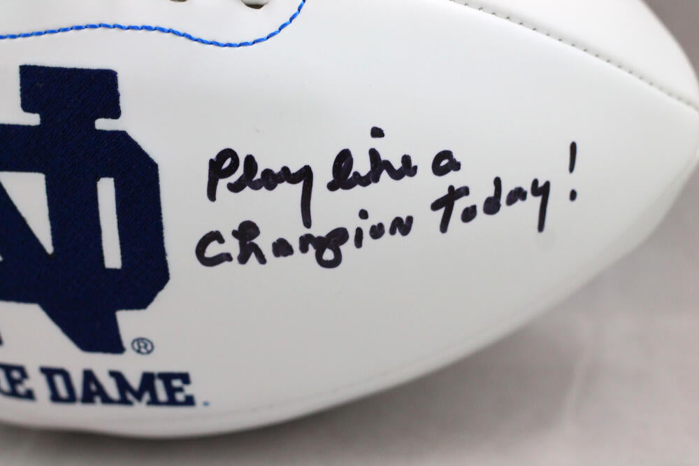 Joe Theismann Signed Notre Dame Jersey Inscribed Play Like A Champion –