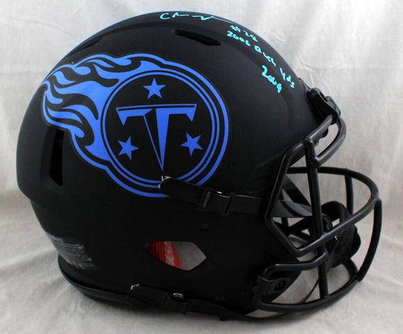 Chris Johnson Autographed Tennessee Titans F/S Eclipse Speed Authentic Helmet w/ Insc- Beckett W Auth