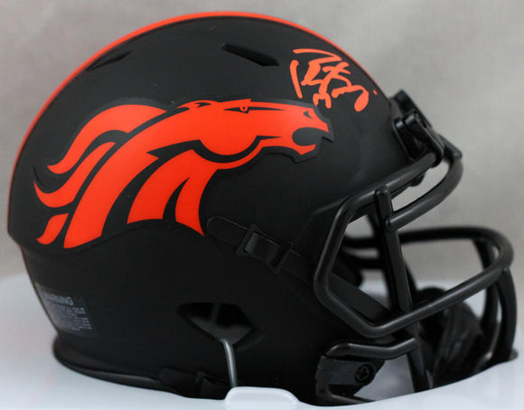 Peyton Manning Autographed Denver Broncos Eclipse Mini Helmet - Fanatics Auth *Orange