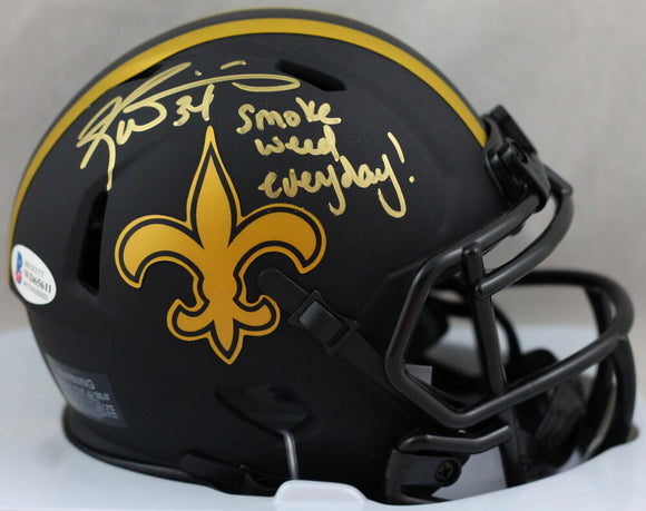 Ricky Williams Autographed New Orleans Saints Eclipse Speed Mini Helmet w/SWED - Beckett W Auth *Gold