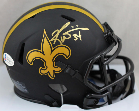 Ricky Williams Autographed New Orleans Saints Eclipse Speed Mini Helmet - Beckett W Auth *Gold
