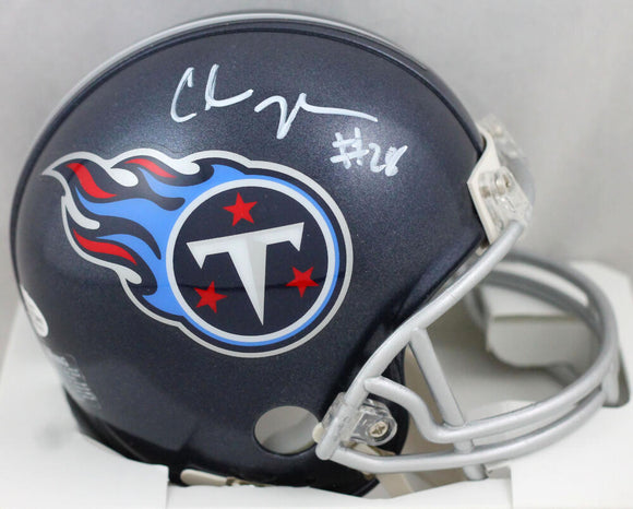 Chris Johnson Autographed Tennessee Titans 2018 Mini Helmet - Beckett W Auth *White