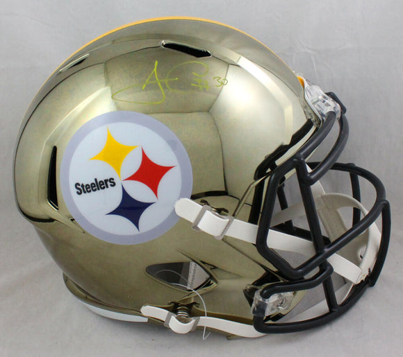 James Conner Autographed Pittsburgh Steelers F/S Chrome Helmet - Beckett W Auth *Yellow Image 1