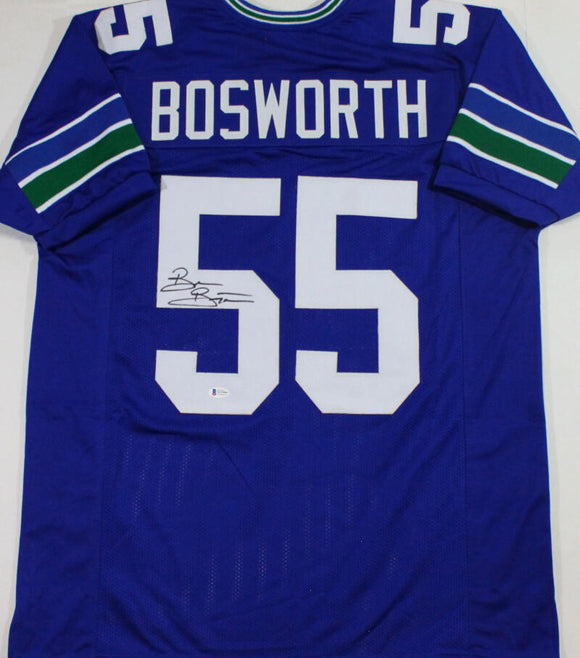 Brian Bosworth Autographed Blue Pro Style Jersey - Beckett W Auth *LM5