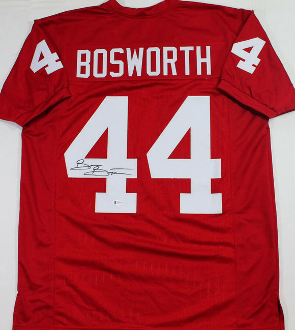 Brian Bosworth Autographed Maroon College Style Jersey- Beckett W Auth *L4