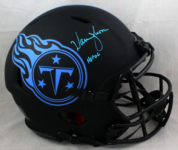 Warren Moon Autographed Tennessee Titans Eclipse Speed Authentic Helmet w/HOF - Beckett W Auth