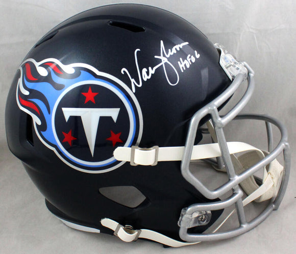 Warren Moon Autographed Tennessee Titans F/S Speed Helmet w/HOF - Beckett W Auth *White
