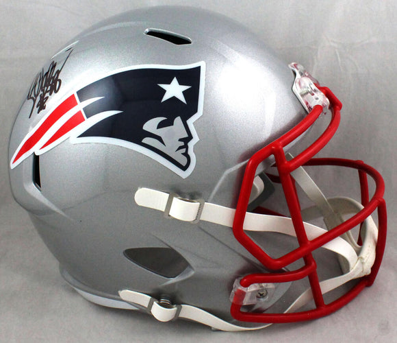 Corey Dillon Autographed New England Patriots F/S Speed Helmet - PSA Auth *Black
