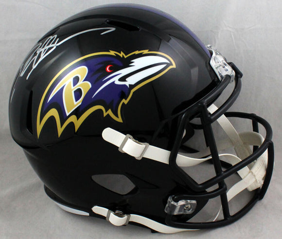 Deion Sanders Autographed Baltimore Ravens F/S Speed Helmet - Beckett W Auth *Silver