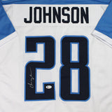 Chris Johnson Autographed White Pro Style Jersey - Beckett W Auth *2