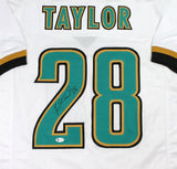 Fred Taylor Autographed White Pro Style Jersey - Beckett W Auth *2