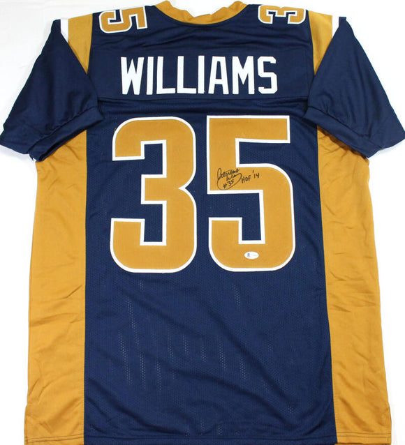Aeneas Williams Autographed Blue Pro Style Jersey w/ HOF - Beckett W Auth *5