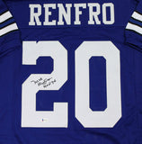 Mel Renfro Autographed Blue Pro Style Jersey w/HOF - Beckett W Auth *2