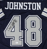 Daryl Moose Johnston Autographed Blue w/Grey Pro Style Jersey - Beckett W Auth *4