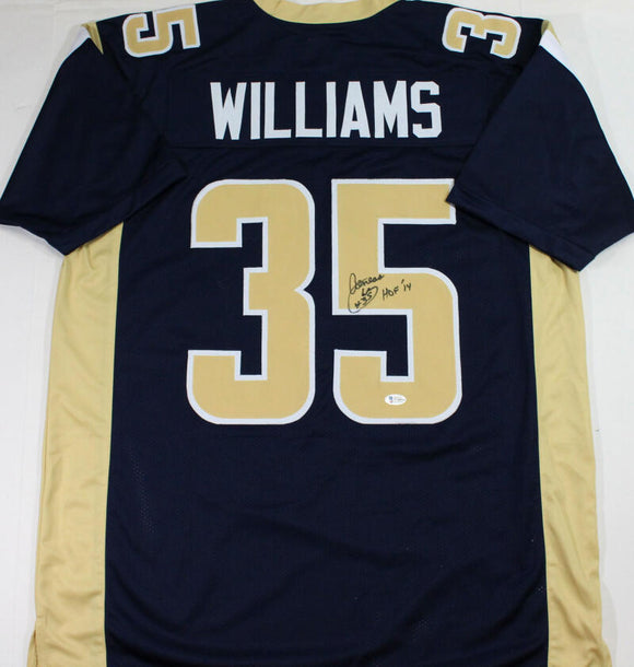 Aeneas Williams Autographed Blue w/Light Numbers Pro Style Jersey w/ HOF - Beckett W Auth *5