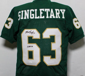 Mike Singletary Autographed Green College Style Jersey w/CHOF - JSA W Auth *TM6