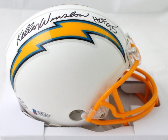 Kellen Winslow Autographed Los Angeles Chargers 2019 Mini Helmet w/ HOF- Beckett W Auth *Black