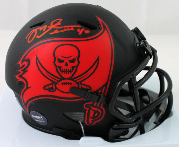 Mike Alstott Autographed Tampa Bay Bucs Eclipse Speed Mini Helmet - Beckett W *Red